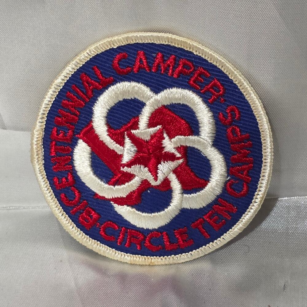 BSA Boy Scouts Senior Camper Award Patch Circle Ten Council Blue Red Knot Emblem